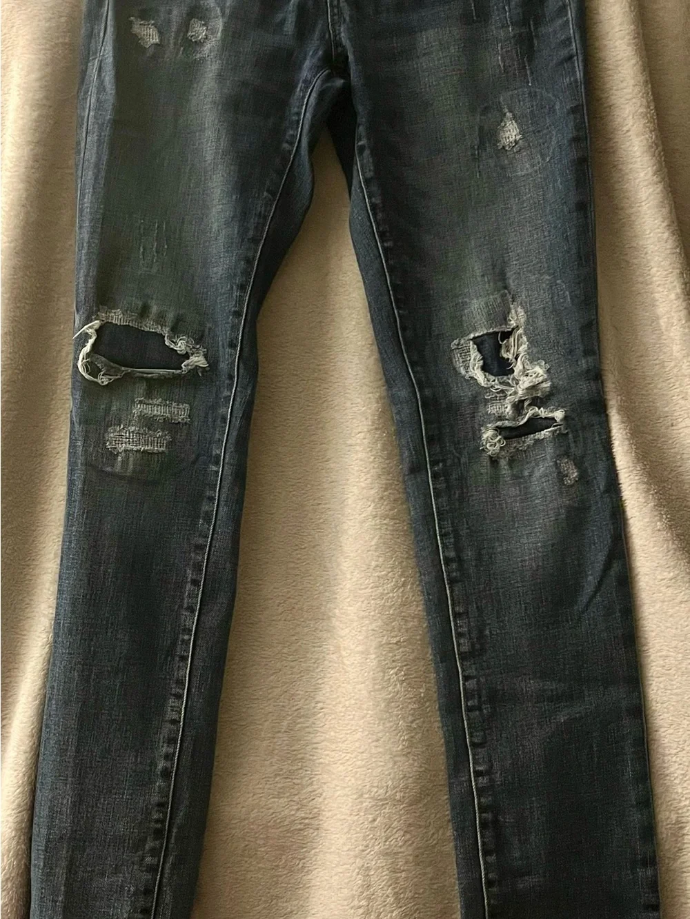 Aéropostale Stacked Ultra Skinny Men’s Distressed Stretch Jeans Blue Size 32